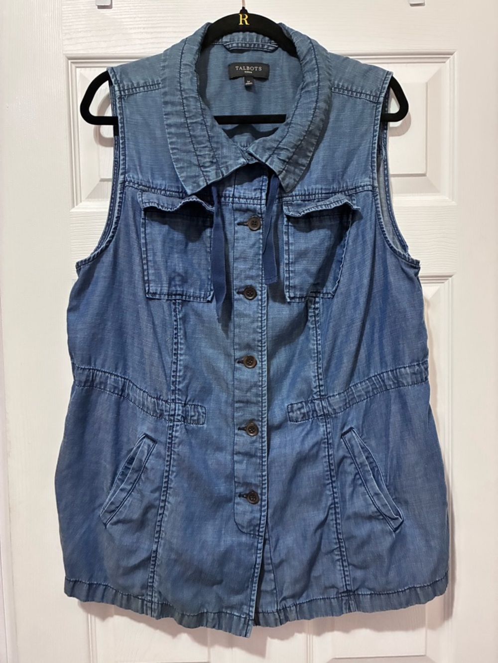 Talbots Womans sz 1x Jean colored long vest
